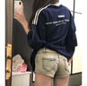 浪莎低腰牛仔超短褲女2025夏季新款辣妹柳丁修身顯瘦包臀闊腿熱褲 曬單實拍圖