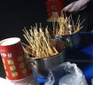 百草園一次性燒烤簽子竹簽25cm*2.5mm穿肉簽串串麻辣燙簽子300支 曬單實(shí)拍圖