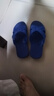 胭荃經(jīng)典海綿拖鞋老式一字拖賓館浴室輕便海涼綿拖鞋男女休閑沙灘鞋子 藍色 9.5寸(37-38碼) 曬單實(shí)拍圖