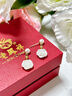 老鳳祥925銀山茶花珍珠耳釘女士耳環(huán)時尚耳墜七夕情人節(jié)生日禮物送女友 山茶花耳環(huán) 曬單實拍圖