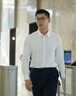 花花公子（PLAYBOY）長袖襯衫男襯衣免燙抗皺彈力春秋季男士商務(wù)休閑正裝純色帥氣男裝 8066白色有口袋長袖 XL 曬單實(shí)拍圖