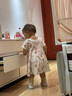 舒貝怡嬰兒衣服短袖女童連衣裙寶寶裙子夏季薄款甜美碎花 米黃  90 曬單實(shí)拍圖