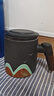 千里江山辦公杯水杯高檔陶瓷茶水分離杯馬克杯帶蓋泡茶杯 白色帶禮盒 450ml 曬單實(shí)拍圖