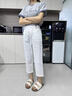 棉致夏季冰絲薄款休閑褲子女2025新款小個(gè)子寬松顯瘦直筒速干哈倫褲 W56白色【高品質(zhì)25.5】 L 100-115斤 曬單實(shí)拍圖