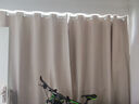 雅家簾2024新款臥室窗簾免打孔安裝帶桿一整套飄窗全遮光小窗戶(hù)短遮陽(yáng)布 奶茶色（含伸縮桿） 適用寬1.1-1.6m【簾高1.8m】雙開(kāi) 曬單實(shí)拍圖