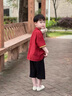 DOMIAMIAKIDS中國(guó)風(fēng)漢服套裝夏季兒童唐裝女童連衣裙子新中式男童短袖襯衫 紅色套裝男【送香包】 140 曬單實(shí)拍圖