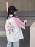 G.DUCKKIDS童裝女童夏裝套裝兒童衣服女大童春秋季25新款短袖闊腿褲兩件套女 白色套裝T346【夏款】 140 尺碼9~10歲【130-140cm】 曬單實拍圖