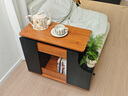 禮想木實(shí)木茶幾客廳可移動(dòng)升降邊幾沙發(fā)側邊矮柜書(shū)房桌邊書(shū)本零食收納柜 【升降/旋轉/移動(dòng)】胡桃+黑色70*30*（60~75）CM 曬單實(shí)拍圖