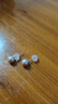 六福珠寶七夕情人節(jié)禮物 18k金耳釘夢幻紫淡水珍珠耳釘 總重約1.20克 曬單實拍圖