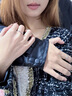 中國黃金在逃公主情侶戒指一對男女銀對戒七夕情人節禮物送女友老婆生日 諾言蝴蝶結對戒 曬單實(shí)拍圖