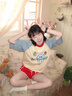 古由卡（GUUKA）潮牌卡通創(chuàng)意短袖t恤女士打底衫夏季新款情侶五分半截袖純棉寬松 奶油白 M 曬單實(shí)拍圖