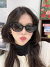 暴龍BOLON眼鏡韓系網(wǎng)紅墨鏡女款感2025新款防曬防紫外線貓眼辣妹眼鏡 黑框黑灰片 太陽鏡 曬單實拍圖