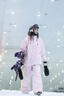 酷峰滑雪服極光雪季新款專業(yè)3L女男單雙板保暖外套雪服雪褲裝備套裝 粉躍上衣【3L單層】 S 曬單實拍圖