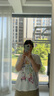 三彩獨醒2025夏季新款莫代爾涂鴉印花T恤寬松短袖圓領(lǐng)套頭衫F 珍珠白 M 160/84A 曬單實拍圖