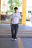 倉石一樹 KAZUKI KURAISHI倉石一樹日系復古亞麻褲子男款夏季薄款寬松直筒褲垂感棉麻休閑褲 煙灰色 XL 135-150斤 曬單實拍圖