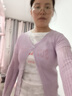 風曉薇遮陽開衫針織外套女新款夏季外搭縷空冰絲上衣早春V領空調(diào)衫 紫色-外搭女開衫 薄款 L -薄款外搭女開衫 曬單實拍圖