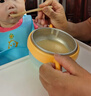 英氏（YEEHOO）寶寶輔食碗嬰兒注水保溫碗不銹鋼兒童餐具吸盤(pán)碗 澗石藍(lán)-三件套 曬單實(shí)拍圖