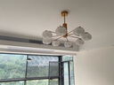鹿家良品（LUUGAA）木盞餐廳吊燈中古風(fēng)詫寂風(fēng)餐廳燈島臺(tái)吧臺(tái)餐桌燈led中山燈具燈飾 【薦】全光譜48cm三色光12W 曬單實(shí)拍圖