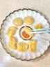 素美吉（SUMEIJI）陶瓷餃子盤(pán)帶醋料碟家用餐盤(pán)薯條炸雞餐盤(pán)創(chuàng  )意分格壽司水餃分格盤(pán) 亮光米黃-鍍銀餃子盤(pán)（一個(gè)裝） 曬單實(shí)拍圖