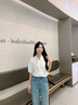 麓格立短袖白襯衫女職業(yè)正裝2025年夏季寬松休閑設計感垂感襯衣上衣 白色襯衫 M 【建議95-110斤】 曬單實拍圖