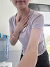 仙妮可然帶胸墊睡衣女短袖T恤優(yōu)可絲夏季薄款上衣免胸罩一體式青中年家居 熏衣紫 (優(yōu)可絲面料) L (建議100-115斤) 曬單實(shí)拍圖
