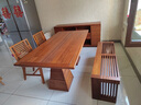 摩緹新中式東南亞風(fēng)格檳榔餐廳家具泰式胡桃木實(shí)木雙子塔餐桌大小飯桌 1.4米餐桌 曬單實(shí)拍圖