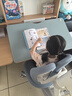 光明園迪燈桌一體兒童學習桌小學生書桌套裝可升降寫字桌課桌椅悅者120pro 悅者120 pro+A1-2卡其+藍椅套 曬單實拍圖