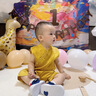 G. DUCKKIDS嬰兒衣服國風(fēng)連體衣夏季天裝滿月男寶寶外出百天日宴周歲抓周禮服 335金黃 66cm 66 曬單實拍圖