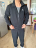 駱駝（CAMEL）運動套裝男立領長袖兩件套休閑運動服 7C1226L5464 幻影黑 XL 曬單實拍圖
