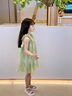 G.DUCKKIDS小黃鴨女童連衣裙夏季薄款兒童裙女孩公主裙蝴蝶仙子寶寶吊帶裙 綠色 100 建議2~3歲【 90-100】cm 曬單實(shí)拍圖