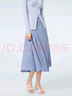 OVV2023春夏新款女裝舒適柔軟簡潔爽滑垂墜飄逸不規(guī)則A字半裙 藍灰（凈色）53 L 曬單實拍圖