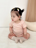 GOBABYGO丹麥嬰兒衣服夏季薄款純棉新生兒嬰兒包屁衣0-6-12個(gè)月滿(mǎn)月寶寶 淡玫瑰粉（圓領(lǐng)） 74cm  （建議6-9個(gè)月） 曬單實(shí)拍圖