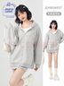 JEANSWEST CLUB真維斯輕薄外套女開(kāi)衫衛衣春季新款連帽牛奶絲拉鏈運動(dòng)風(fēng)長(cháng)袖上衣 曬單實(shí)拍圖