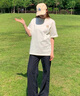 美職棒（MLB）官方 短袖t恤女裝復古老花背標男女同款休閑上衣夏季新款半袖 紐約洋基隊7053/黑色 M 170/92A 曬單實拍圖