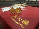 周六福七夕禮物黃金耳釘女足金999花卉耳飾耳針 計價 2.23g 曬單實拍圖