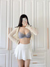 莫代爾法式純欲性感蕾絲本命年內(nèi)衣女超薄款聚攏收副乳防下垂文胸罩套裝 灰色[高檔內(nèi)衣禮盒裝送老婆] L 34B(75B) 曬單實拍圖