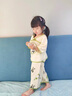 G.duck小黃鴨女童純棉紗布睡衣秋季兒童薄款家居服套裝寶寶空調服夏季 綠色 110 cm 曬單實(shí)拍圖