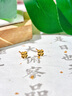 中國黃金四葉草黃金耳釘女足金耳釘耳飾女生日禮物送女朋友老婆結(jié)婚紀(jì)念日 蜂巢四葉草耳釘+粉色戀人禮盒 耳釘 曬單實拍圖