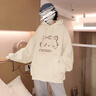 矜持范衛(wèi)衣女單/套裝春季薄款連帽衛(wèi)衣女學(xué)生甜美風(fēng) 寬松闊腿褲 杏色連帽衛(wèi)衣 不加絨-單衣 M 【85-105斤】 曬單實拍圖