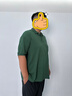 胖哥哥大碼男裝POLO衫加肥加大夏季透氣短袖商務(wù)休閑翻領(lǐng)男士上衣 不焦綠 4XL (210-250) 曬單實拍圖