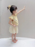G.DUCK KIDS小黃鴨童裝女童夏裝套裝薄款兒童衣服飛袖抽繩掛件兩件套時尚休閑 黃色 130 建議7~8歲（120-130cm） 曬單實拍圖