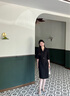 法莎羅兒（FASLOV）夏季連衣女裙氣質(zhì)女神范西裝裙高級(jí)感職場(chǎng)主持人正裝美容院工作服 藍(lán)色(七分袖連衣裙) M 曬單實(shí)拍圖