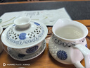 瓷牌茗 玲瓏功夫茶具套裝白瓷泡茶壺茶杯整套家用茶盤小茶臺(tái)禮盒裝 《向陽(yáng)花》蓋碗10件套 曬單實(shí)拍圖