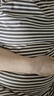 貓人（MiiOW）純棉睡衣女帶胸墊可調(diào)節(jié)夏薄款條紋背心可外穿大碼家居服套裝 【100%純棉 可調(diào)節(jié)胸墊】38001D 2XL 【建議重140-160斤】 曬單實(shí)拍圖