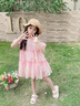 G.DUCKKIDS小黃鴨童裝女童夏裝雪紡連衣裙2025新款洋氣兒童公主裙寶寶夏季裙 粉色  140 (建議125-135cm 7-8周歲） 曬單實(shí)拍圖