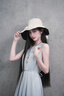 貓人防曬帽女士夏季黑膠防紫外線蝴蝶結漁夫帽遮臉大帽檐遮陽帽子新款 米色 均碼（56-58） 曬單實拍圖