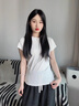 啄木鳥白色短袖t恤女夏季新款簡約百搭正肩修身體恤打底上衣 白色 L (95-105斤) 曬單實拍圖
