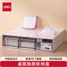 得力一層單格桌面收納盒 抽屜式辦公室書桌用品文具文件分類多層儲(chǔ)物盒子 防塵整理盒 白色PK104 曬單實(shí)拍圖