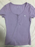 ABERCROMBIE & FITCH【多色亨利領(lǐng)】女裝25夏新款經(jīng)典小麋鹿修身短袖T恤KI139-5271 粉色 S (165/92A) 曬單實(shí)拍圖