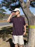 藍(lán)岐NothommeBLUE華夫格印花T恤夏季索羅娜抗菌防紫外線短袖男 深紫色 L 曬單實(shí)拍圖